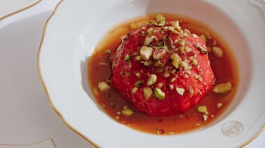 Burrata is a dish best served cold – with a tomato twist. Photo: Rialto