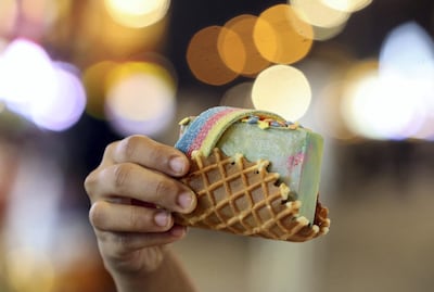 The taco ice cream features flavours of the Middle East. Chris Whiteoak / The National