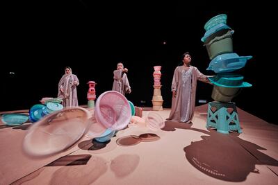 NYUAD Arts Centre and the Cultural Foundation’s ‘Al Raheel | Departure’, written by Emirati playwright Reem Almenhali and NYUAD faculty member and theatre director Joanna Settle. Waleed Shah