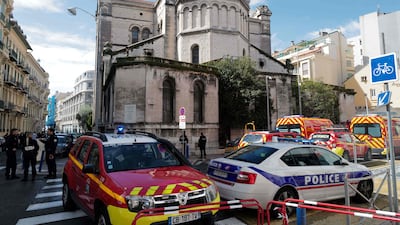 Saint-Pierre d'Arene church in Nice, France, after a priest was attacked by a man in April 2022. AFP