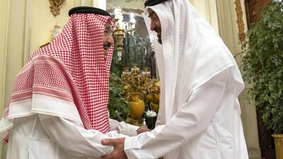 Sheikh Mohamed wishes King Salman well at their meeting in Riyadh