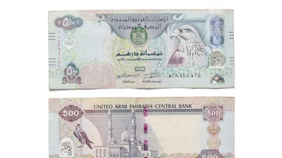The Dh500 banknote. Antonie Robertson / The National