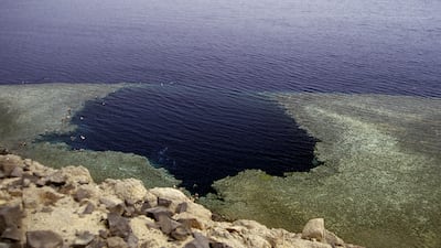 Blue Hole is off the Sinai Peninsula on Egypt’s Red Sea coast. Photo: Wikimedia