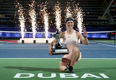 Elina Svitolina successfully defender her Dubai Duty Free Tennis Championship title. Getty Images
