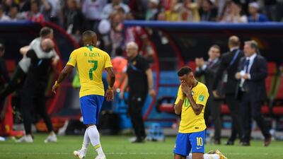 Neymar, right, has been left devastated by Brazil's loss at the World Cup. Laurence Griffiths / Getty Images