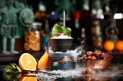 Datilada at Coya Abu Dhabi, Dh75: Made with fresh dates, orange juice, maple syrup, pistachios and coconut water. An energy booster perfect for those with a sweet tooth. Courtesy Coya Abu Dhabi