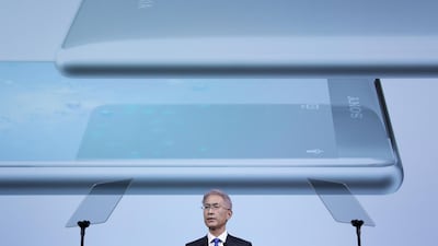 Kenichiro Yoshida, chief executive officer of Sony Corp., speaks during a news conference in Tokyo, Japan, on Tuesday, May 22, 2018. Sony announced it will buy the full stake of a Mubdala-led consortium in EMI Music Publishing.Kiyoshi Ota / Bloomberg