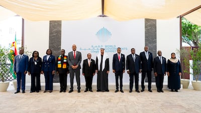 Sheikh Mohamed with African heads of state and government during the World Governments Summit