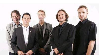 From left, Stone Gossard, Mike McCready, Matt Cameron, Eddie Vedder, and Jeff Ament at the Toronto International Film Festival for the screening of documentary Pearl Jam Twenty. Mark Blinch / Reuters