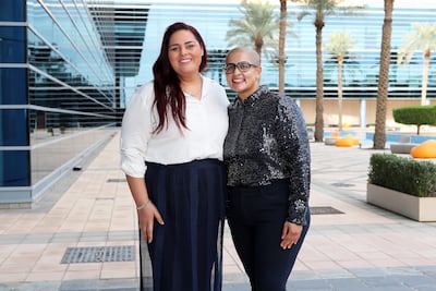Zayed University associate professors Hana Shahin, left, and Mazna Patka. Pawan Singh / The National