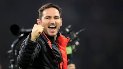 Chelsea manager Frank Lampard celebrates after the win over Ajax. AP Photo