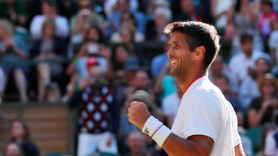 Fernando Verdasco celebrates winning his second round Wimbledon match against Kyle Edmund. Reuters