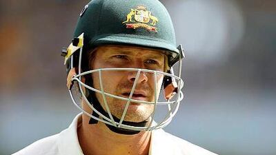 Australian batsman Shane Watson leaves the field after being dismissed by Indian batsman Ishant Sharma for nought on Day 4 of the second Test match between Australia and India at the Gabba in Brisbane, Australia, 20 December 2014. Dave Hunt / EPA