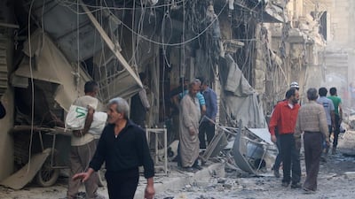 The besieged rebel-held al Qaterji neighbourhood of Aleppo. Abdalrhman Ismail / Reuters