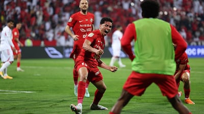 Renan celebrates scoring in Shabab Al Ahli's 2-1 win over Al Jazira.