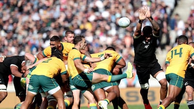 Australia's Nic White kicks the ball. AFP