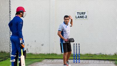 Khurram Khan, now a coach at Sharjah Cricket Academy, trains his son Rayan
