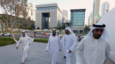 Sheikh Mohammed bin Rashid, Vice President and Ruler of Dubai, arrives for the official opening of the world’s first functional 3D-printed offices in Dubai. Ahmed Jadallah / Reuters