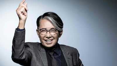 Japanese-French fashion designer Kenzo Takada posing during a photo session in Paris on November 14, 2018. AFP