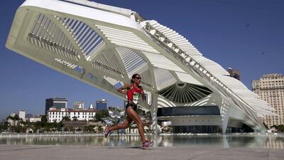 Gladys Tejeda of Peru competes in the women's marathon at the Rio Olympic Games. Indian runner OP Jaisha told local media she collapsed after the women’s marathon because Indian officials failed to provide refreshments at designated country stations during the race. Pilar Olivares / Reuters