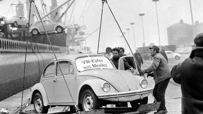 A Beetle is unloaded at Emden harbour in Germany as part of a shipment to Europe. AP Photo