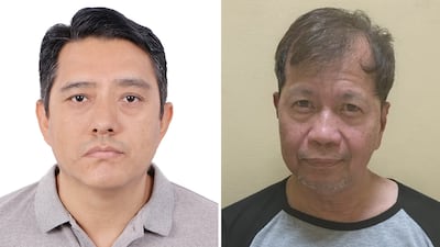 Reynaldo Herboso, right, won a share of Dh20 million, while Ash Bahadur Dura claimed the keys to a brand-new Maserati Grecale. Photo: Big Ticket