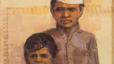 Obeid and Moza, 1973, Oil on canvas