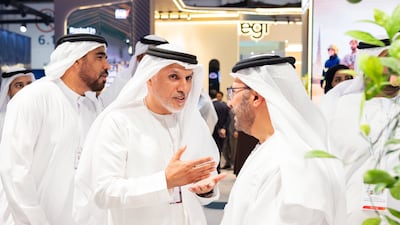 Lt Gen Ibrahim Al Alawi, Undersecretary of the Ministry of Defence, with Nasser Al Nuaimi, Secretary General of Tawazun Council, at the Make it in the Emirates event. Photo: Tawazun