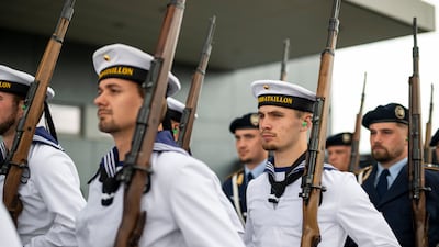 German Honour Guards at the arrival of Sheikh Mohamed