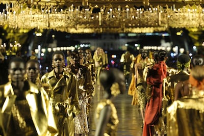 Anthony Vaccarello's gilded collection was steeped in the house’s history. Getty Images