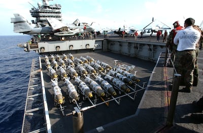 JDAMs are all-weather and able to be dropped at night. Photo: US Navy