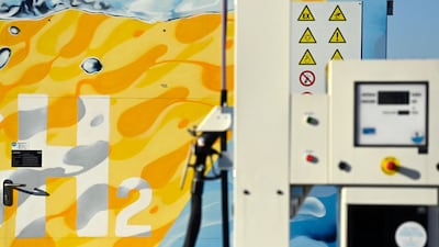 A hydrogen filling station in Herten, Germany. France's Air Liquide is opening a factory near Las Vegas that will convert methane from landfills into hydrogen to power emission-free cars and lorries. AFP