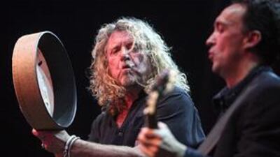 Robert Plant performs with Justin Adams at Womad.