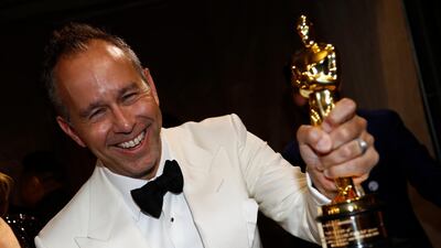 Jonas Rivera poses with the Oscar for Best Animated Feature Film for "Toy Story 4" at the Governors Ball after the Oscars on Sunday, February 9, 2020, at the Dolby Theatre in Los Angeles. Reuters