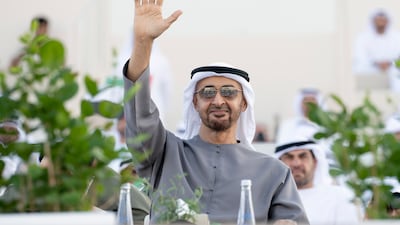 Sheikh Mohamed attends the Union Parade. Hamad Al Kaabi / Presidential Court