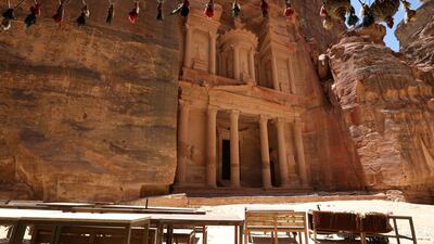Al-Khazneh, or Treasury, in the ancient city of Petra is seen empty of tourists. Reuters