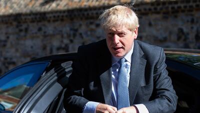 LONDON, ENGLAND - JULY 16: Conservative leadership candidate, Boris Johnson is seen arriving at a Westminster address on July 16, 2019 in London, England. Johnson is currently immersed in controversy over his historical comments made about Muslims. (Photo by Luke Dray/Getty Images)