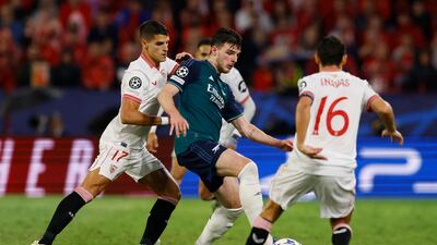 Sevilla subs. Lamela (Lukebakio, 57'): Struggled to have an impact. Booked for diving -5; Mariano (Sow, 57'): Caused Arsenal a few problems as Sevilla went to two up top - 6; Sanchez (Navas, 79'): No time to have an impact - N/A. Reuters