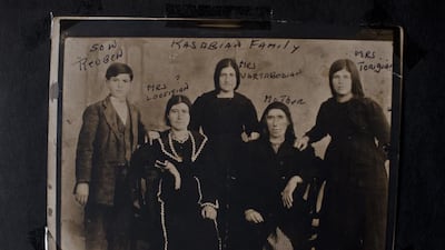 After being scattered across the globe by the 1915 Armenian Genocide and the pogroms that preceded it, family members attempted to keep in touch with relatives in Syria, France, Lebanon,and the United States through photographs and postcards. Courtesy Scout Tufankjian