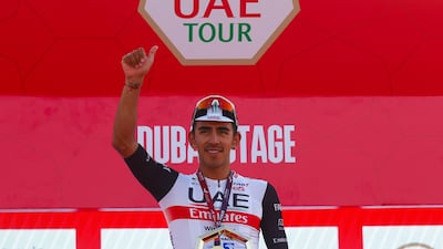 UAE Team Emirates rider Juan Sebastian Molano won stage four of the UAE Tour in Dubai. Photo: UAE Tour