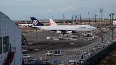 An Iran Air jet parked at Macau International Airport. It could be among the airlines affected by the secondary sanctions package. Reuters