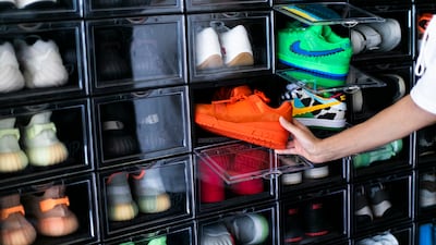 Mohamed Al Safar’s sneaker collection is worth $2 million. Reem Mohammed / The National