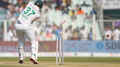 South Africa batter Corbin Bosch is bowled out by India's Jasprit Bumrah for 25. AP
