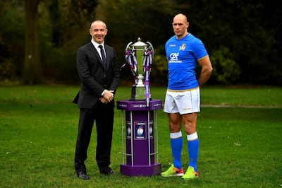 Italy coach Conor O'Shea and captain Sergio Parisse. Dan Mullan / Getty Images