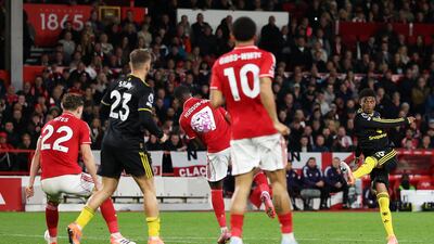 Amad Diallo of Manchester United scores his team's second goal. Getty Images