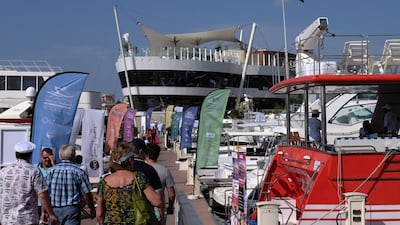 Visitors flock to the Dubai Pre-Owned Boat Show held at the Dubai Creek marina. Delores Johnson / The National