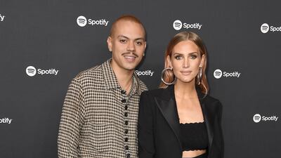 Evan Ross and Ashlee Simpson attend the 2020 Spotify Best New Artist Party at The Lot Studios on Thursday, January 23, 2020, in West Hollywood, California. AFP