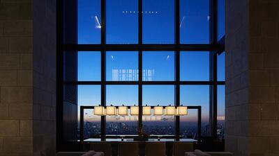 The hotel lounge as night falls. Courtesy Aman Resorts