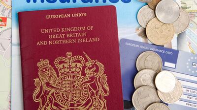 A British passport with the word 'European Union' stamped on the cover. Getty
