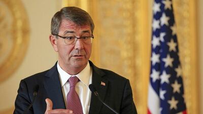 US defence secretary Ashton Carter speaks during a news conference in London on October 9, 2015. Jonathan Brady/Pool/Reuters